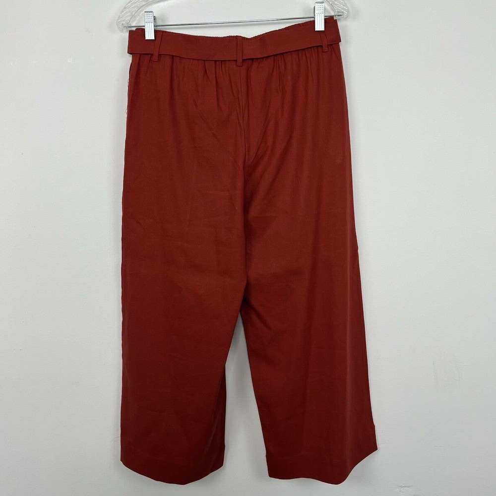 J. Jill Pants Small Pottery Orange Jenna Wide Leg Crop Belted Pockets - Picture 9 of 12